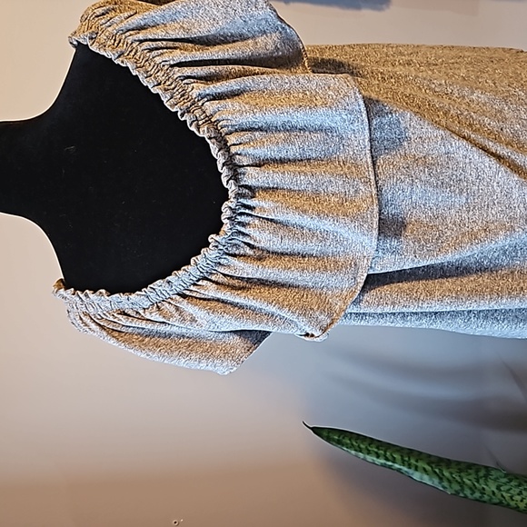 Current/Elliott THE RUFFLE Top Gray Off Shoulder Top - Picture 6 of 11